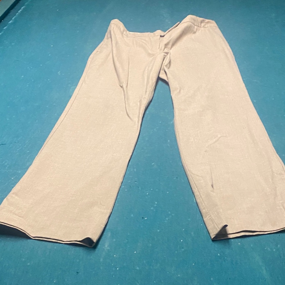 Isaac Mizrahi Light Beige Wide-Leg Trousers
